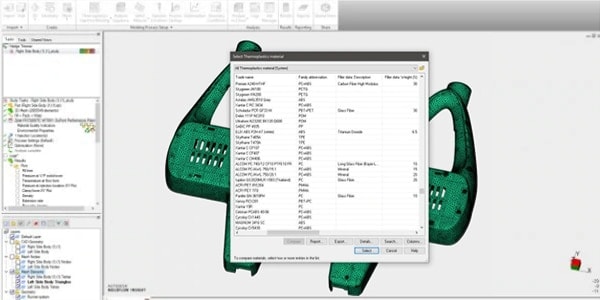 Image of Moldflow’s material database