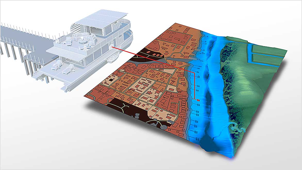 Eastern U.S. coastline map used to generate CAD drawing