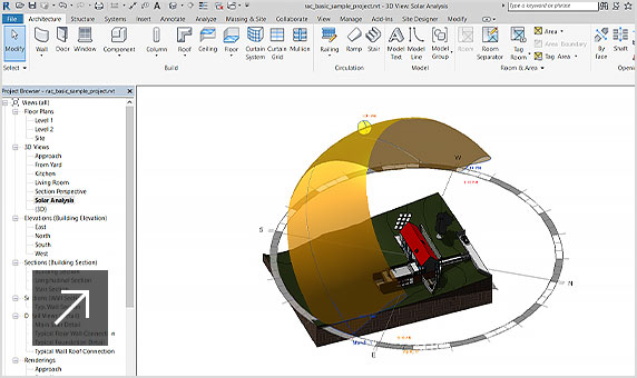 3D model with solar analysis