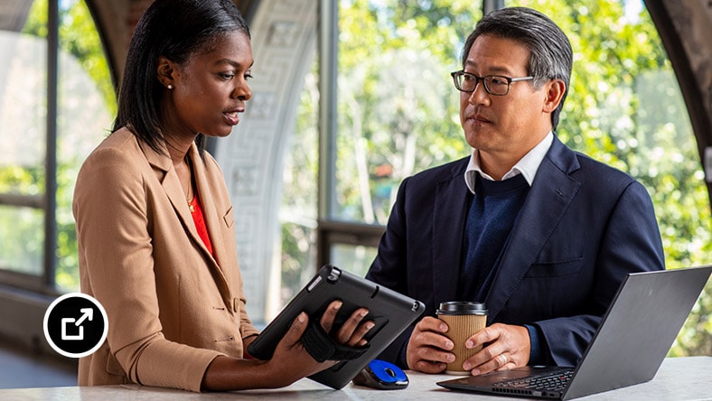 Architect sharing a design on a tablet