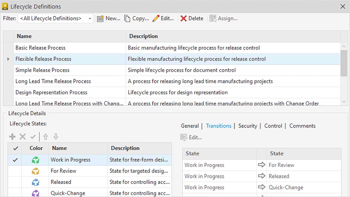 Customized property values and lifecycle definitions in Autodesk Vault