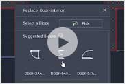 Video: Using BREPLACE to replace a door with a new door block in AutoCAD